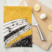 Goud muziekthema theedoek (Quarter Fold)