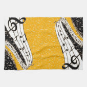Goud muziekthema theedoek (Horizontaal)