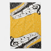 Goud muziekthema theedoek (Verticaal)