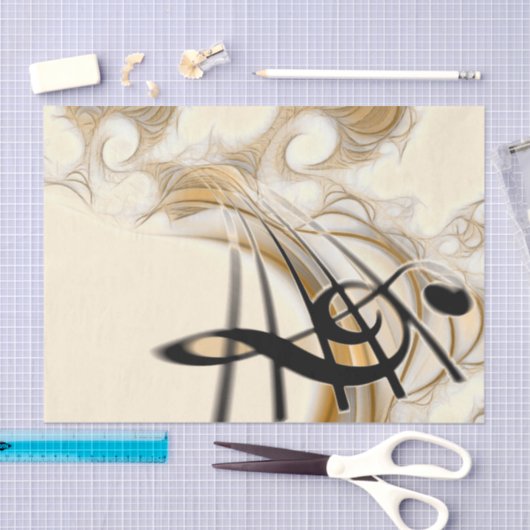 Goud-muzikant met Treble Clef Composition Tissuepapier (Craft)