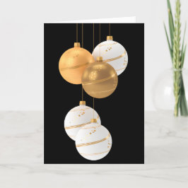 GOUD N WITTE ORNAMENTEN KERST KAART VOOR IEDEREEN