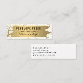 Goud, naadloos bloempatroon geborsteld mini visitekaartje (Voorkant / Achterkant)