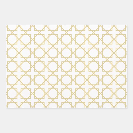 Goud naadloos geometrisch patroon inpakpapier vel (Voorkant)