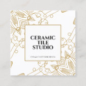 Goud Naadloos Mozaïek Vierkante Visitekaartje (Voorkant)