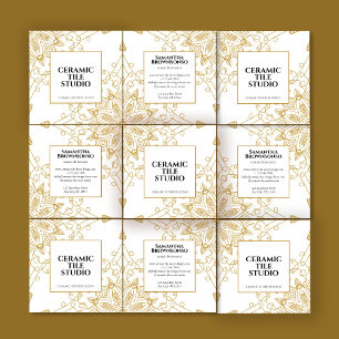 Goud Naadloos Mozaïek Vierkante Visitekaartje