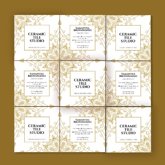 Goud Naadloos Mozaïek Vierkante Visitekaartje