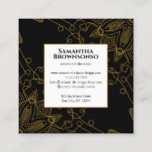 Goud Naadloze Mozaïek Mandala Vierkante Visitekaartje (Achterkant)