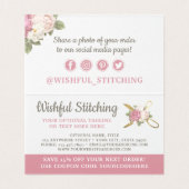 Goud naaigoestel & Shabby Chic - Hartelijk dank Kaart (Binnenkant ongevouwen)