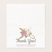 Goud naaigoestel & Shabby Chic - Hartelijk dank Kaart (Buitenkant ongevouwen)