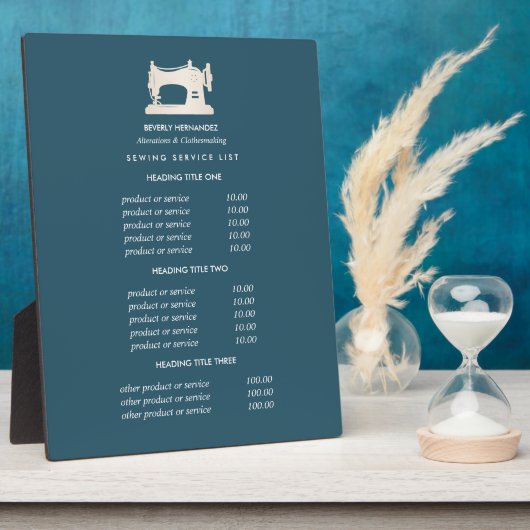 Goud naaimachine Naadbestendige Blauwgroen prijsst Fotoplaat (Zijkant)