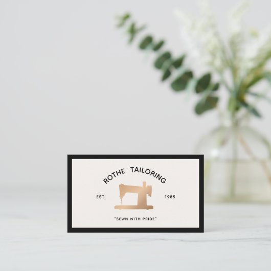 Goud naaiwerk visitekaartje (Staand voorkant)