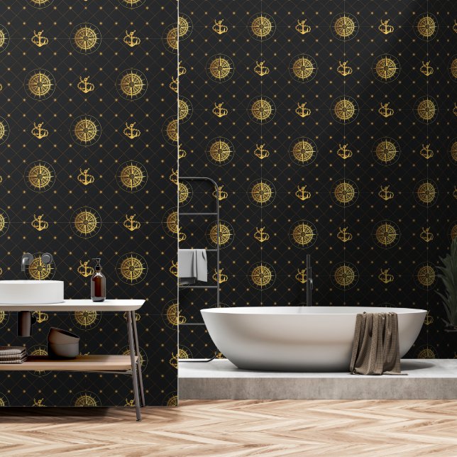 Goud Nauitisch Behang (Badkamer)