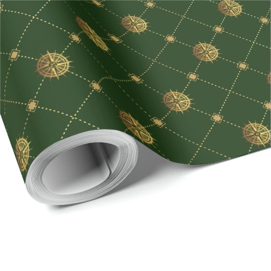 Goud nautisch cadeaupapier (Rol Hoek)