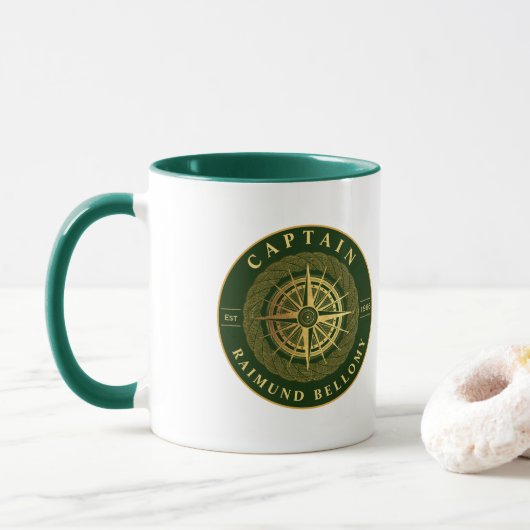 Goud nautisch mok (Met donut)