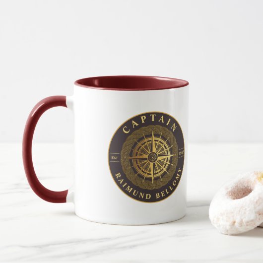 Goud nautisch mok (Met donut)