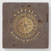 Goud nautisch stenen onderzetter (Voorkant)