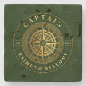 Goud nautisch stenen onderzetter (Voorkant)