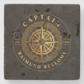 Goud nautisch stenen onderzetter (Voorkant)