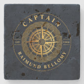 Goud nautisch stenen onderzetter (Voorkant)