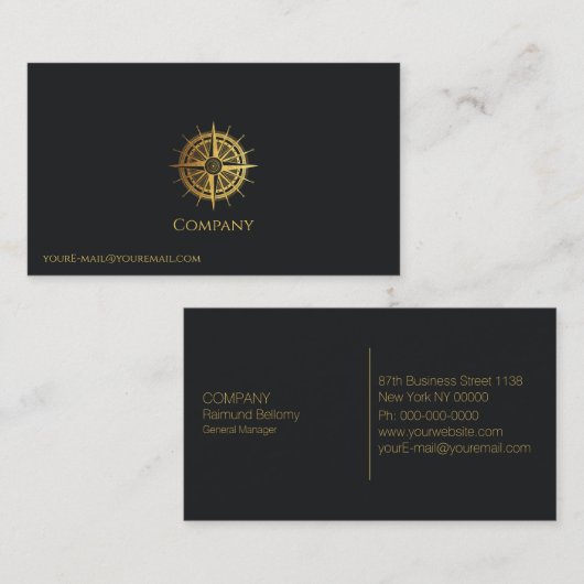 Goud nautisch visitekaartje (Voorkant / Achterkant)