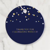 Goud & Navy 50ste huwelijksjubileum Feestelijke vi Bedankjes Labels (Achterkant)