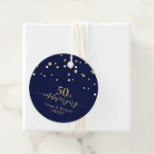 Goud & Navy 50ste huwelijksjubileum Feestelijke vi Bedankjes Labels (In situ)