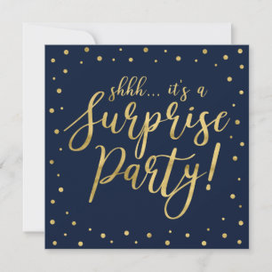 Goud & Navy 50ste verrassingshuwelijksjubileum Kaart