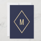 Goud Navy Blauw Faux Glitter Sequin Brunch Bubbly Kaart (Achterkant)