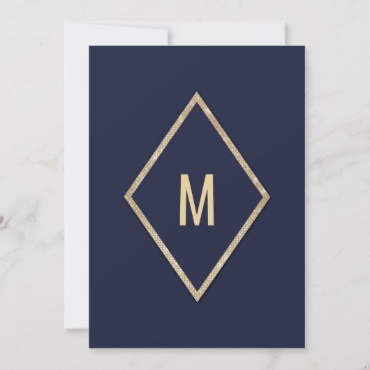 Goud Navy Blauw Faux Glitter Sequin Brunch Bubbly Kaart (Achterkant)