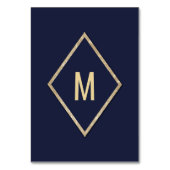 Goud Navy Blauw Faux Glitter Sequin Tafelnummer (Achterkant)