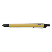 Goud Navy Blauw Monogram Elegant Modern Zwarte Inkt Pen (Bodem)