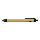 Goud Navy Blauw Monogram Elegant Modern Zwarte Inkt Pen (Bovenkant)
