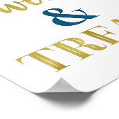 Goud Navy Blauw Sweets & Treats Dessert tafel Poster (Hoek)