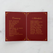 Goud, Navy Blue, en Bourgondische bloemenbruiloft Programma (Binnen)