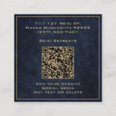 Goud & Navy Blue Mandala Reiki Healing Meditatie Vierkante Visitekaartje (Achterkant)