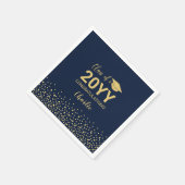 Goud, Navy Confetti Klasse van het Jaar Afstudeerf Servet (Hoek)