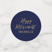 Goud & Navy Confetti Moderne Verjaardagsfeest Deco (Kleine voorkant)