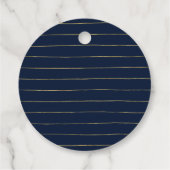 Goud & Navy Elegante Script Party Favor Bedankt Bedankjes Labels (Achterkant)
