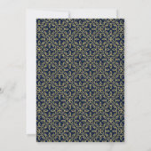 Goud & Navy | Elegante verlovingsfeest uitnodiging (Achterkant)