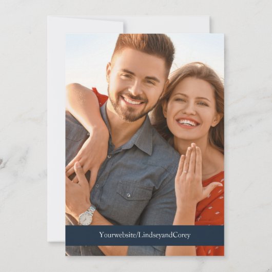 Goud Navy Leaf Bruiloft Save the Date Kaart (Achterkant)