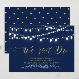 Goud & Navy | Moderne 50ste huwelijksverjaardag Kaart