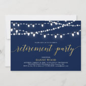 Goud & Navy | Moderne Chic Verjaardagsfeest Kaart (Voorkant)