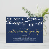 Goud & Navy | Moderne Chic Verjaardagsfeest Kaart (Staand voorkant)