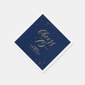 Goud & Navy | Moderne 'Proost' 75e Verjaardagsfees Servet (Hoek)
