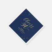 Goud & Navy | Moderne Proost 90ste Verjaardagsfees Servet (Hoek)