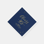 Goud & Navy | Moderne 'Proost' 95e Verjaardagsfees Servet (Hoek)
