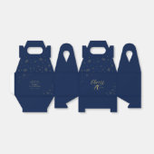 Goud & Navy | Proost 70 jaar 70ste Verjaardagsfees Bedankdoosjes (Uitgevouwen)