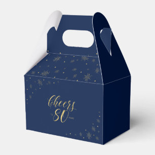 Goud & Navy Proost 80 jaar 80ste verjaardagsfees Bedankdoosjes