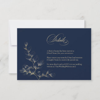 Goud & Navy Trouwdetails Kaart
