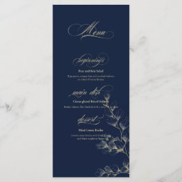 Goud & Navy Trouwmenu Menu